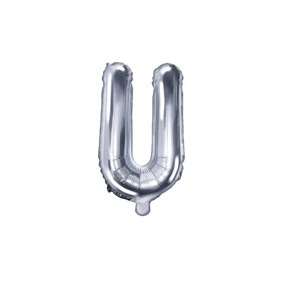 Globo foil letra U plateado (35 cm) Globo foil letra U plateado (35 cm)