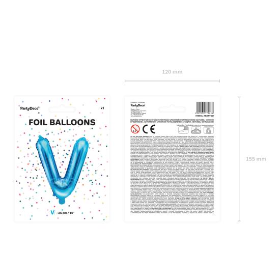 Globo foil letra V azul (35 cm)