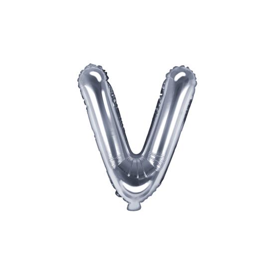 Globo foil letra V plateado (35 cm)