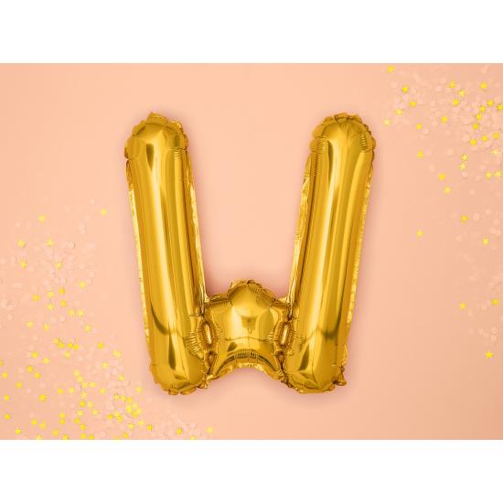 Globo foil letra W dorado (35 cm)
