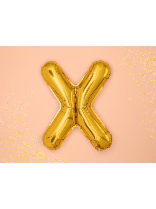 Globo foil letra X dorado (35 cm)