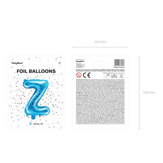 Globo foil letra Z azul (35 cm)