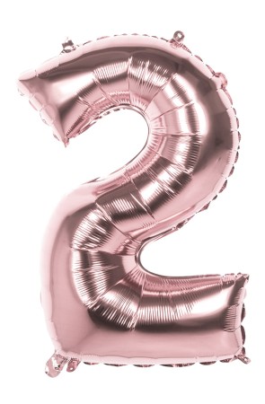 Globo número 2 Oro Rosa 86cm