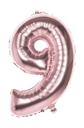 Globo número 9 Oro Rosa 86cm