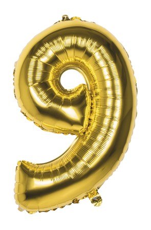 Globo número 9 dorado 86 cm