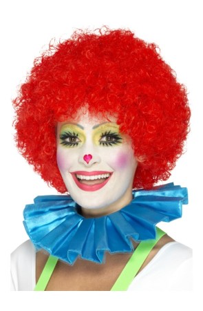 Gorguera de payaso azul para adulto