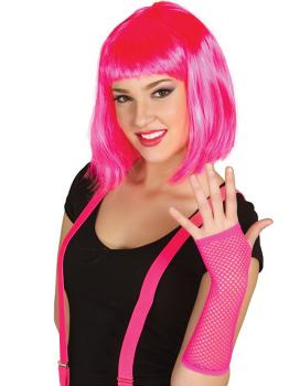 Guante de rejilla fucsia neón