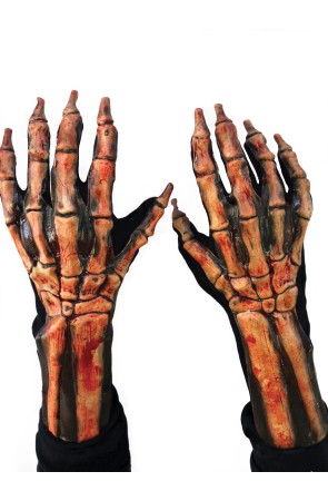 Guantes con manos de esqueleto para adulto