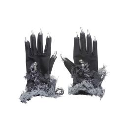 Guantes con uñas plateadas y cascabeles