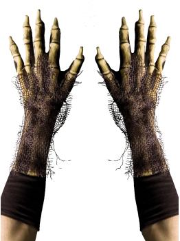 Guantes de esqueleto peludo para adulto