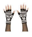 Guantes de rayas y calaveras