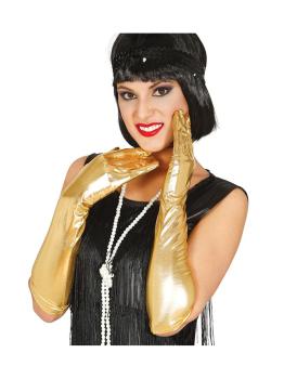 Guantes dorados para adulto largos