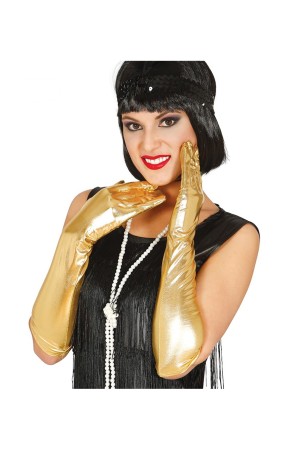 Guantes dorados para adulto largos