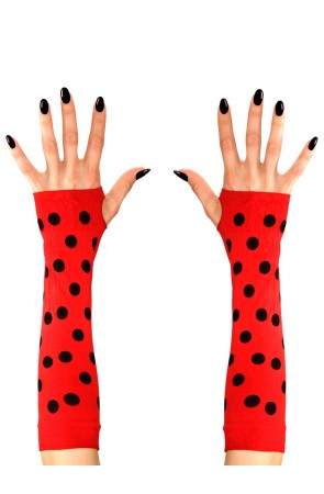 Guantes largos de mariquita para mujer