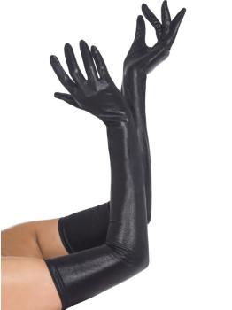 Guantes Negros Efecto Cuero