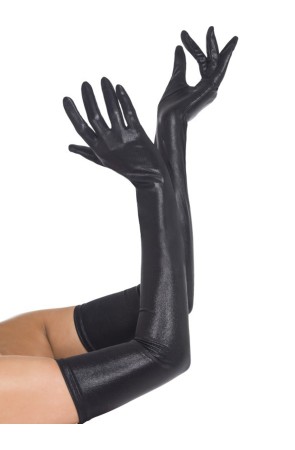 Guantes Negros Efecto Cuero