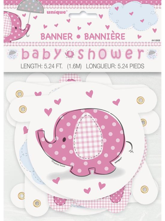 Guirnalda Baby Shower rosa - Umbrellaphants Pink