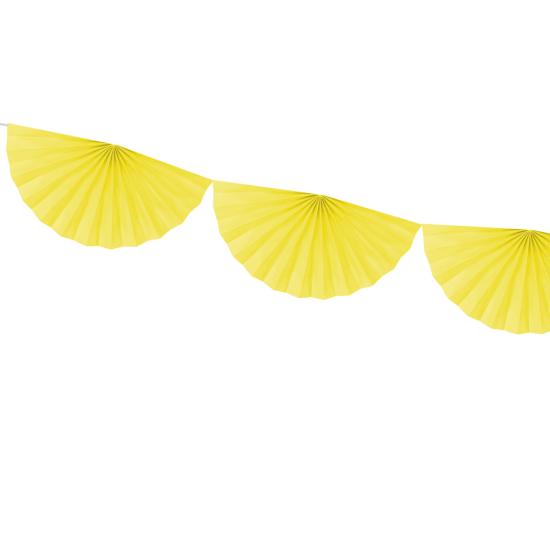 Guirnalda de abanicos de papel decorativos amarillo