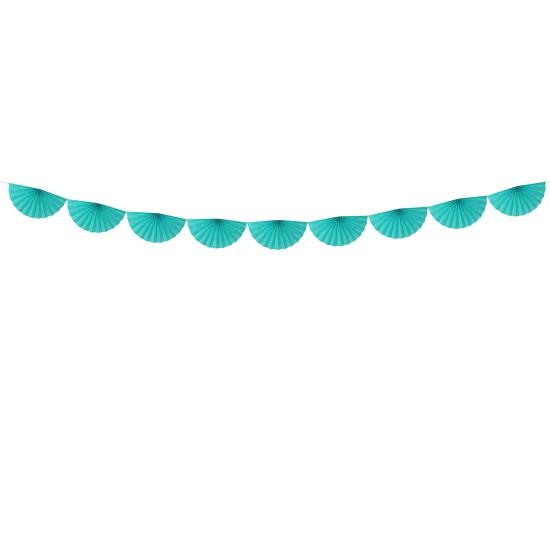Guirnalda de abanicos de papel decorativos azul turquesa