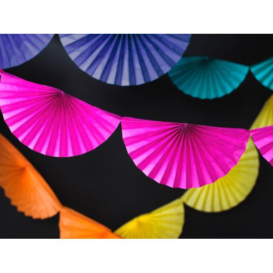 Guirnalda de abanicos de papel decorativos azul turquesa