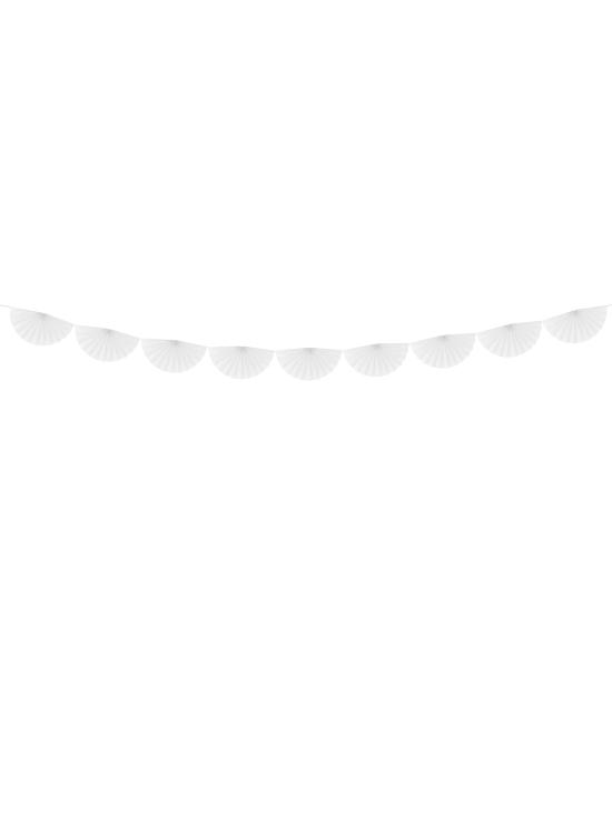Guirnalda de abanicos de papel decorativos blanco