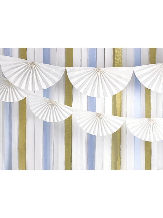 Guirnalda de abanicos de papel decorativos blanco