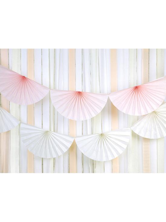Guirnalda de abanicos de papel decorativos blanco