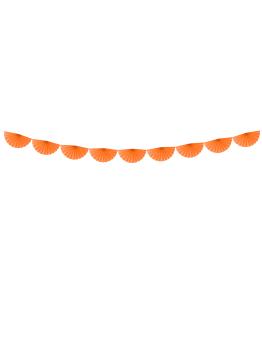 Guirnalda de abanicos de papel decorativos naranja