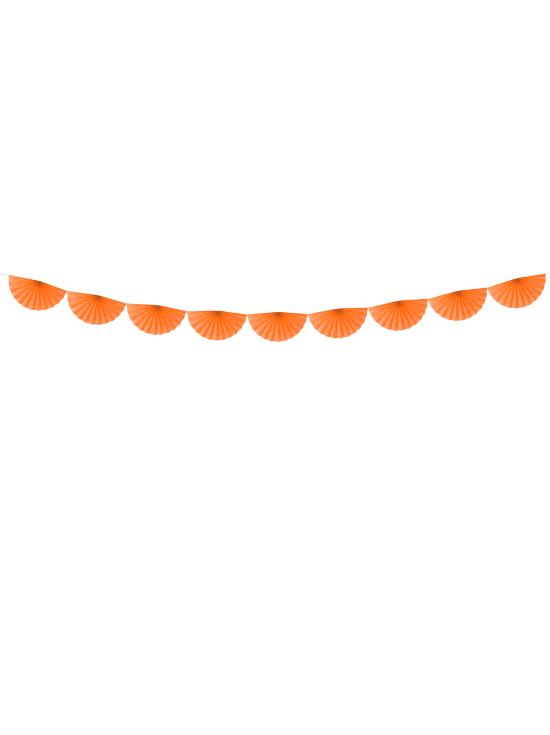 Guirnalda de abanicos de papel decorativos naranja
