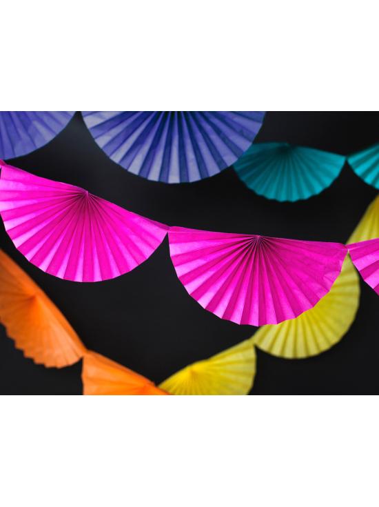 Guirnalda de abanicos de papel decorativos naranja