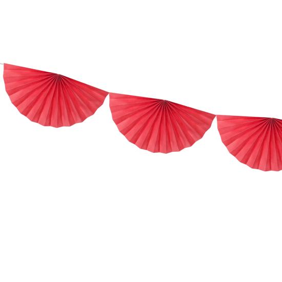 Guirnalda de abanicos de papel decorativos rojo