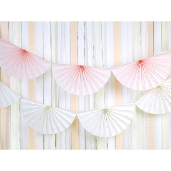 Guirnalda de abanicos de papel decorativos rosa pálido de papel
