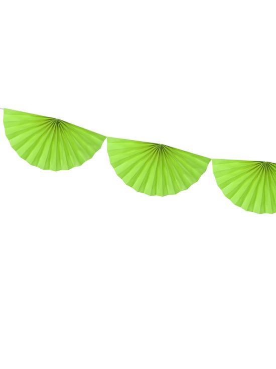 Guirnalda de abanicos de papel decorativos verde claro