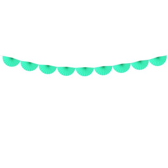Guirnalda de abanicos de papel decorativos verde menta claro
