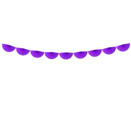 Guirnalda de abanicos de papel decorativos violeta