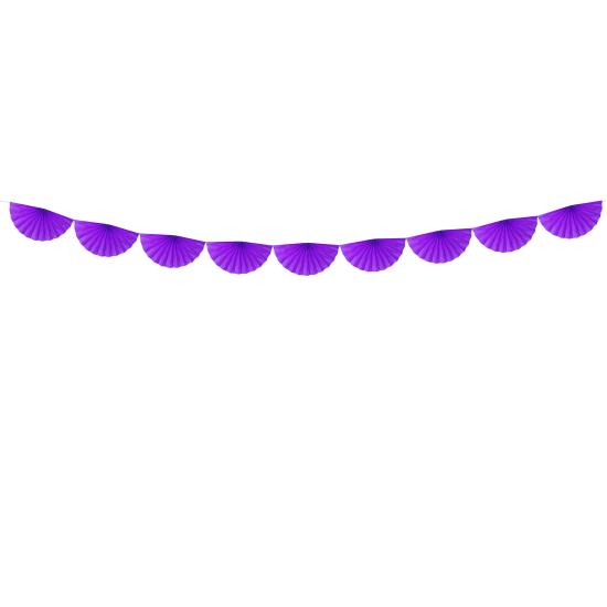 Guirnalda de abanicos de papel decorativos violeta