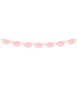 Guirnalda de abanicos grandes de papel decorativos rosa pálido