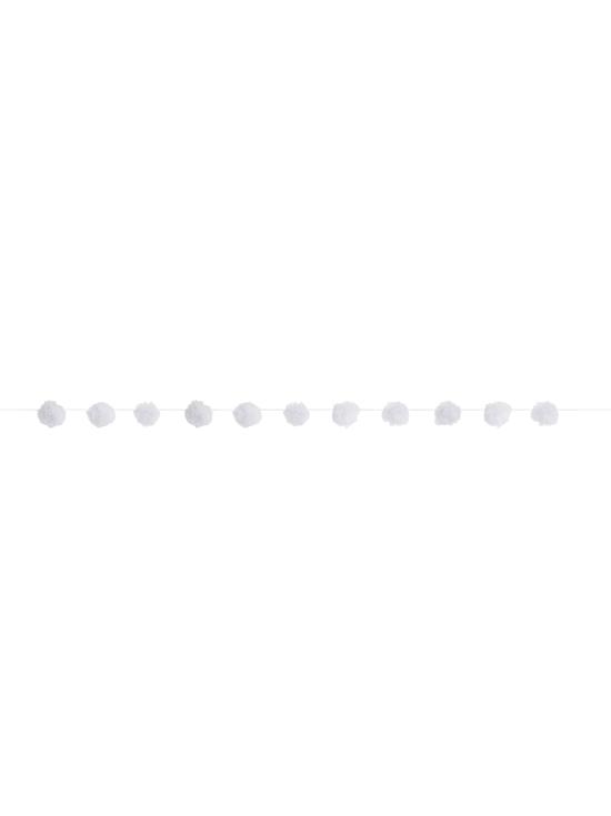 Guirnalda de pompones blancos - Línea Colores Básicos