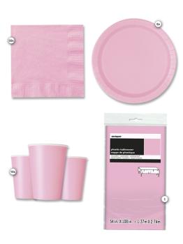 Kit de fiesta rosa 8 personas