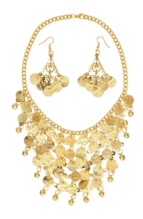 Kit de pendientes y collar de zíngara para mujer