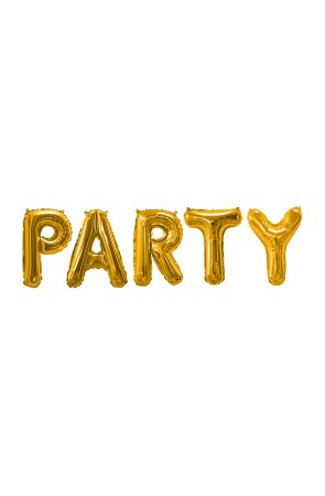 Kit globo foil "Party" en dorado - Glitz & Glamour Black & Gold