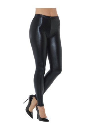 Leggings negras metalizadas para mujer
