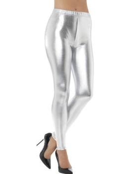 Leggings plateadas metalizadas para mujer