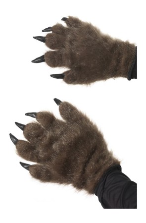 Manos de monstruo peludo marrón