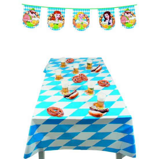 Mantel para Oktoberfest azul y blanco