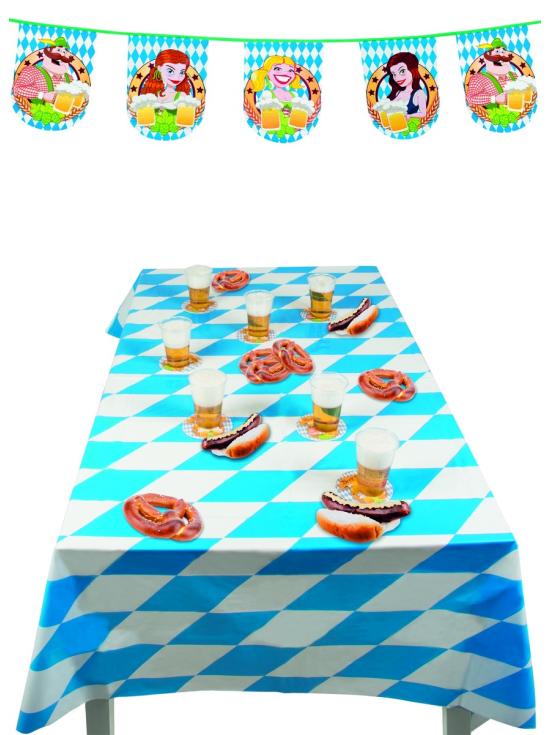 Mantel para Oktoberfest azul y blanco