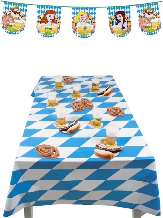 Mantel para Oktoberfest azul y blanco