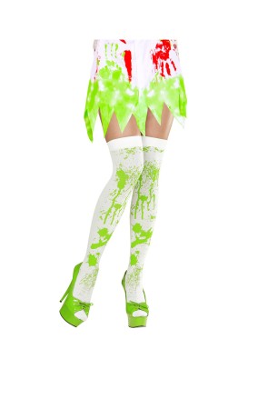 Medias con sangre verde de zombie