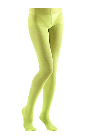 Medias verdes lima con purpurina para mujer
