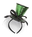 Minisombrero de Copa Verde con Velo